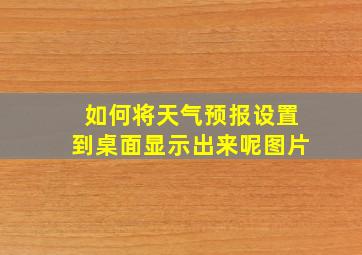 如何将天气预报设置到桌面显示出来呢图片