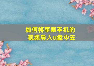 如何将苹果手机的视频导入u盘中去