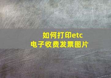 如何打印etc电子收费发票图片