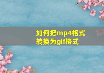 如何把mp4格式转换为gif格式