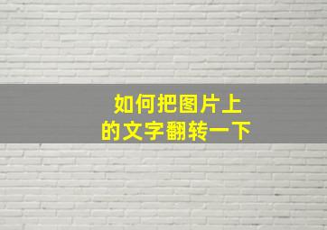 如何把图片上的文字翻转一下