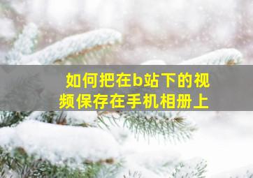 如何把在b站下的视频保存在手机相册上