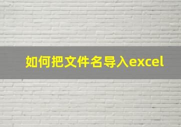 如何把文件名导入excel