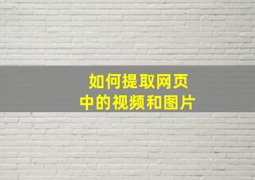 如何提取网页中的视频和图片