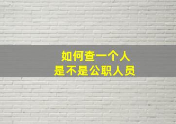 如何查一个人是不是公职人员