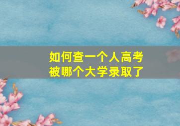 如何查一个人高考被哪个大学录取了