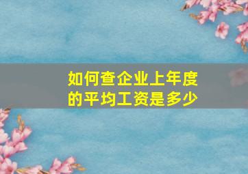 如何查企业上年度的平均工资是多少