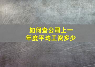 如何查公司上一年度平均工资多少