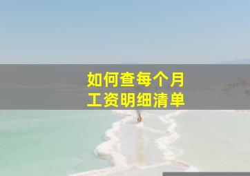 如何查每个月工资明细清单