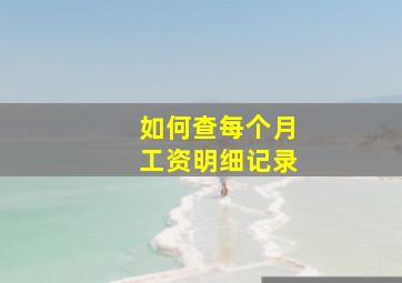 如何查每个月工资明细记录