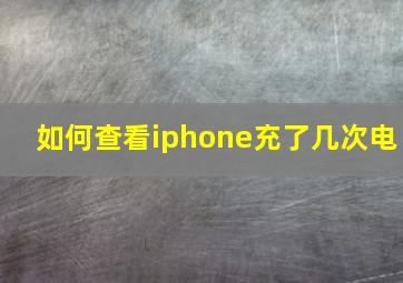 如何查看iphone充了几次电