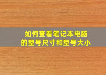 如何查看笔记本电脑的型号尺寸和型号大小