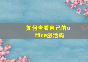 如何查看自己的office激活码