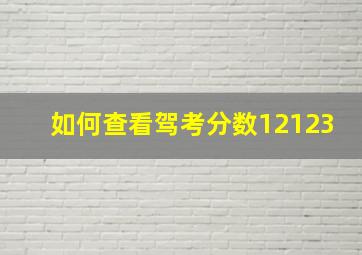 如何查看驾考分数12123