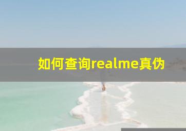 如何查询realme真伪