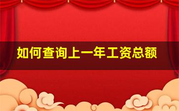 如何查询上一年工资总额