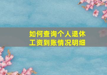 如何查询个人退休工资到账情况明细