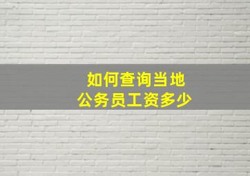 如何查询当地公务员工资多少