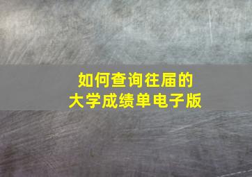 如何查询往届的大学成绩单电子版