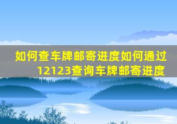 如何查车牌邮寄进度如何通过12123查询车牌邮寄进度