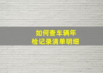 如何查车辆年检记录清单明细