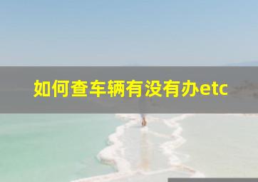 如何查车辆有没有办etc