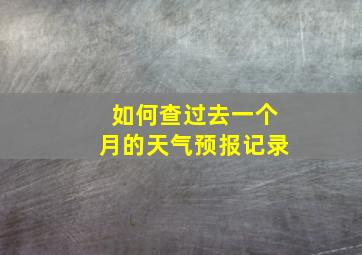 如何查过去一个月的天气预报记录