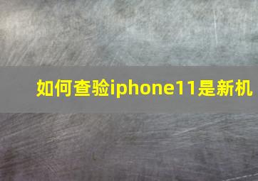 如何查验iphone11是新机