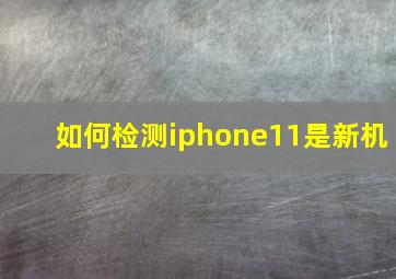 如何检测iphone11是新机