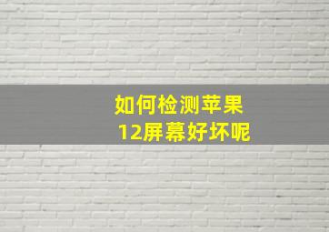 如何检测苹果12屏幕好坏呢