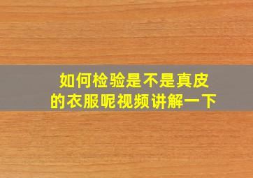 如何检验是不是真皮的衣服呢视频讲解一下