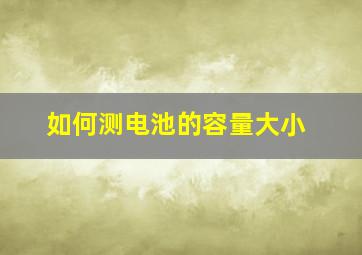 如何测电池的容量大小