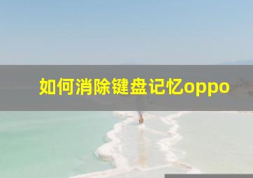 如何消除键盘记忆oppo