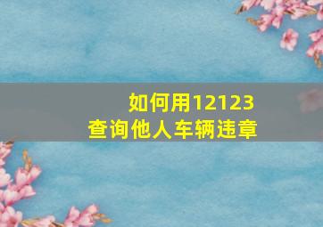 如何用12123查询他人车辆违章