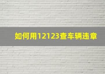 如何用12123查车辆违章