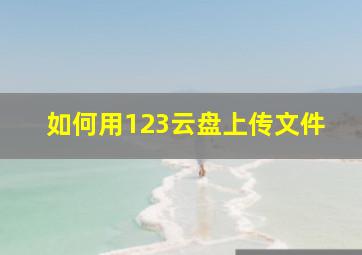 如何用123云盘上传文件