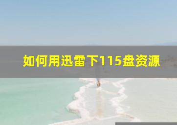 如何用迅雷下115盘资源