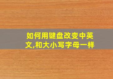 如何用键盘改变中英文,和大小写字母一样