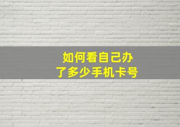 如何看自己办了多少手机卡号