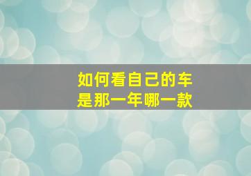 如何看自己的车是那一年哪一款