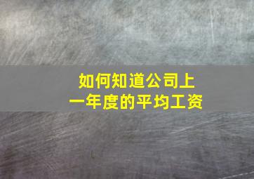 如何知道公司上一年度的平均工资