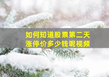 如何知道股票第二天涨停价多少钱呢视频