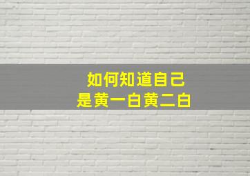 如何知道自己是黄一白黄二白