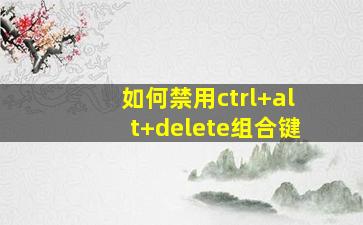 如何禁用ctrl+alt+delete组合键