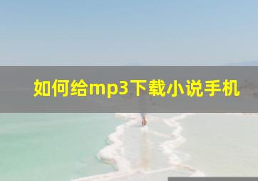 如何给mp3下载小说手机