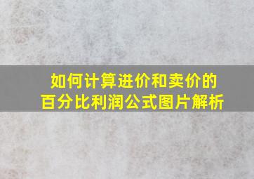 如何计算进价和卖价的百分比利润公式图片解析