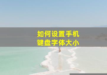 如何设置手机键盘字体大小