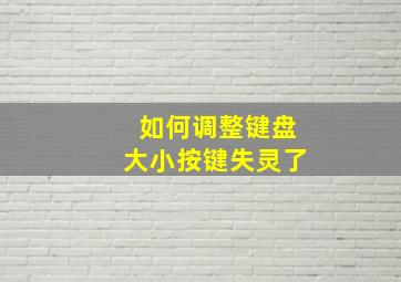 如何调整键盘大小按键失灵了