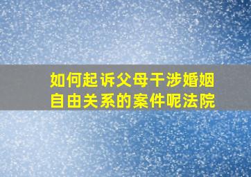 如何起诉父母干涉婚姻自由关系的案件呢法院