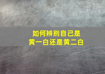 如何辨别自己是黄一白还是黄二白